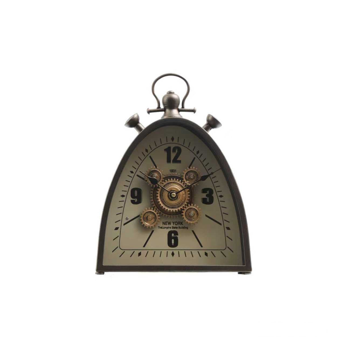 Dome Gear Table Clock – Antique Black