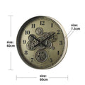 Antique Silver Gear Wall Clock