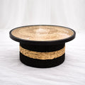 Round Rattan Coffee Table with Wood Top (60 cm) – Rajpoot Flower House