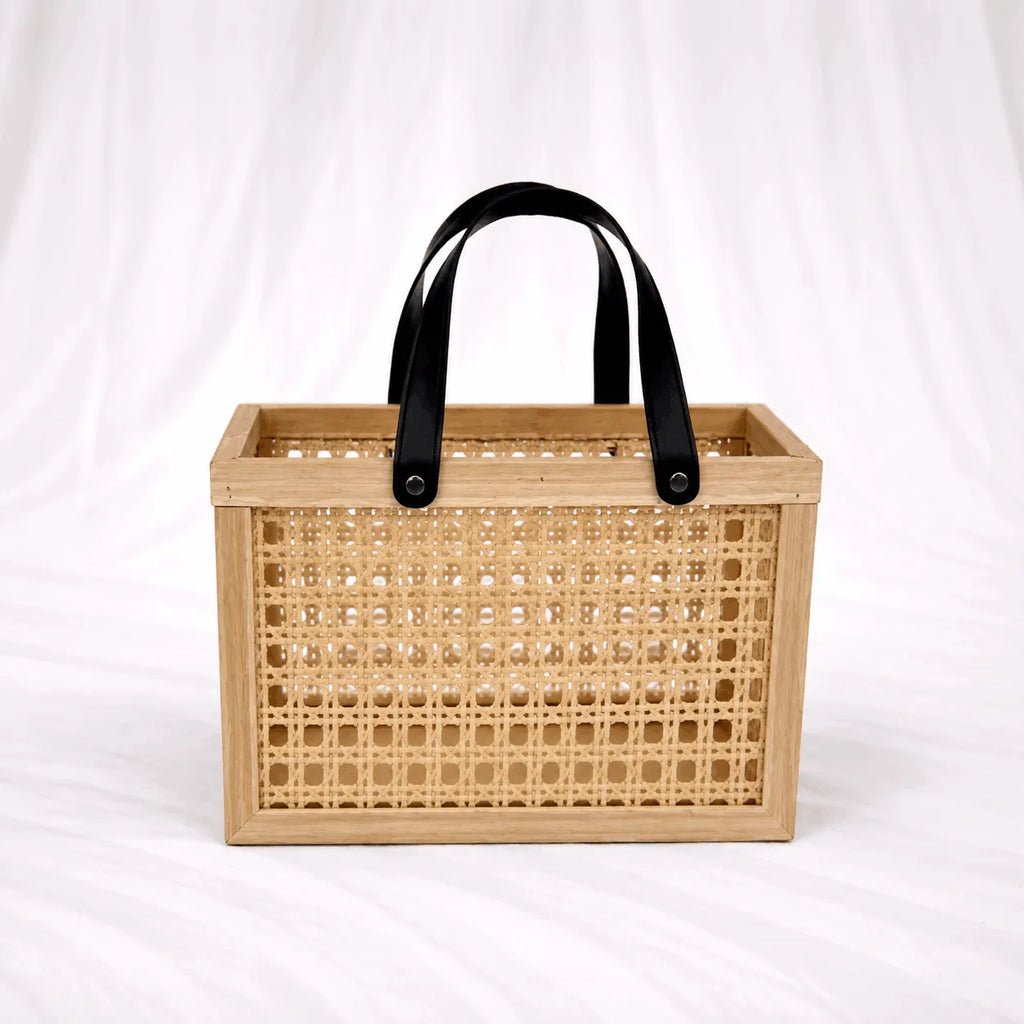 Woven Cane Tote Bags – Set of 2 – Rajpoot Flower House