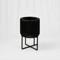 Black Rattan Planter on Metal Legs – 3 Sizes – Rajpoot Flower House