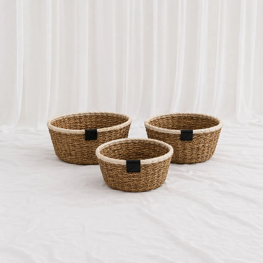 Oval Seagrass Trays – Set of 3 – Rajpoot Flower House