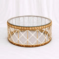 Rattan Coffee Tables with Glass Tops – Set of 2 – Rajpoot Flower House