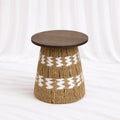 Rattan Nesting Side Tables with Dark Tops – Set of 3 – Rajpoot Flower House