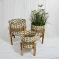 Rattan Planters with Legs – Set of 3 (Style A) – Rajpoot Flower House