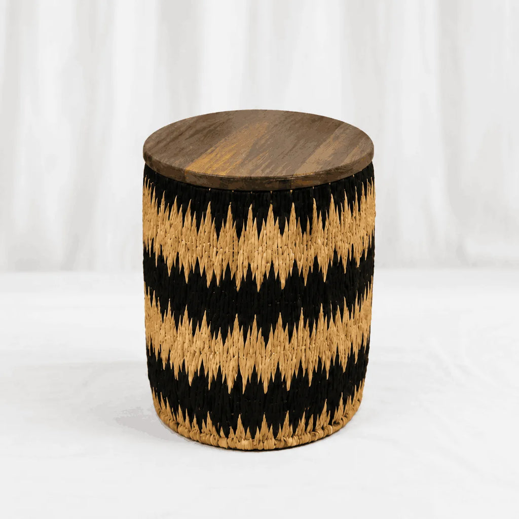 Chevron Woven Stools – Set of 3 – Rajpoot Flower House