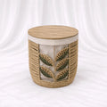 Leaf-Pattern Woven Storage Baskets – Set of 3 – Rajpoot Flower House