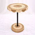 Round Rattan Pedestal Side Table (54 cm) – Rajpoot Flower House