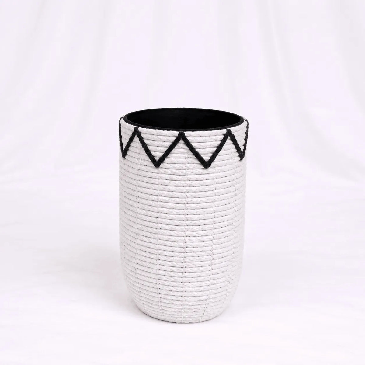 Tall Woven Floor Baskets – White, Set of 2 – Rajpoot Flower House