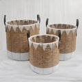 Woven Handle Baskets – Set of 3 (Alternate Weave A) – Rajpoot Flower House