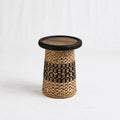 Woven Drum Stool & Side Table – Set of 2 – Rajpoot Flower House