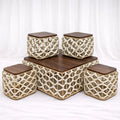 Woven Drum Coffee Tables – Set of 5 – Rajpoot Flower House