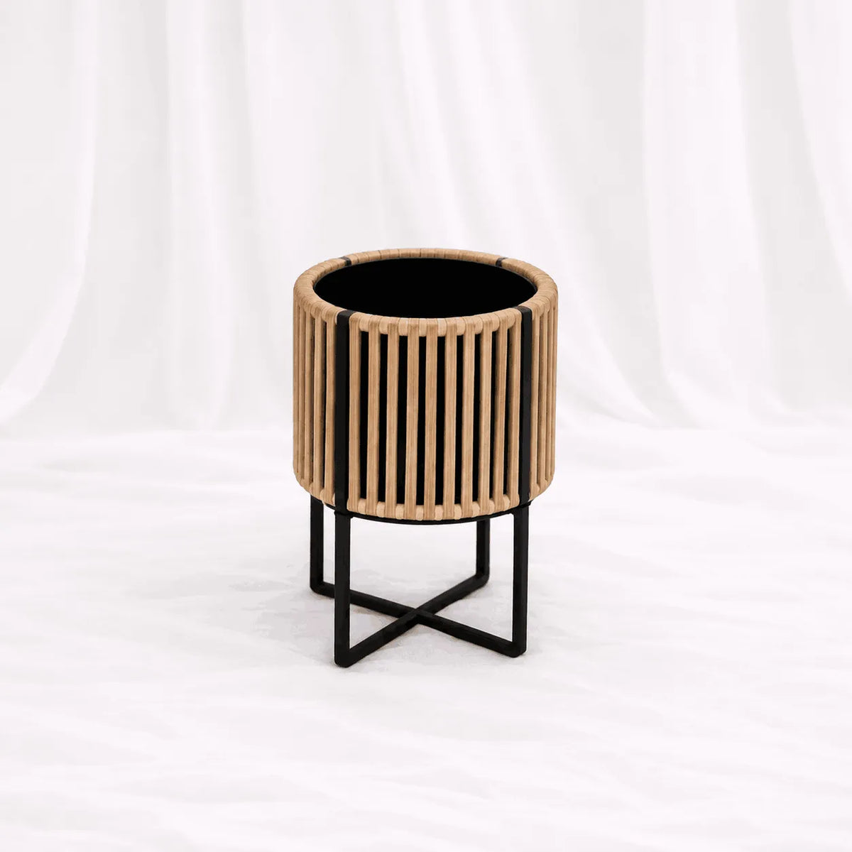 Natural Rattan Planter on Metal Legs – 3 Sizes – Rajpoot Flower House