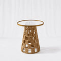 3-Tier Rattan Side Table Set with Glass Tops – Rajpoot Flower House