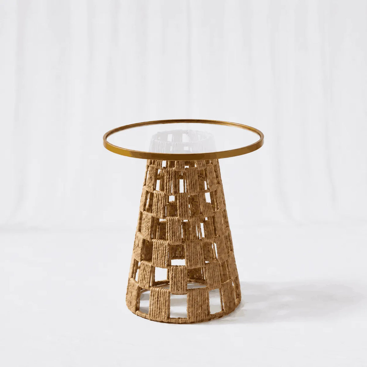 3-Tier Rattan Side Table Set with Glass Tops – Rajpoot Flower House