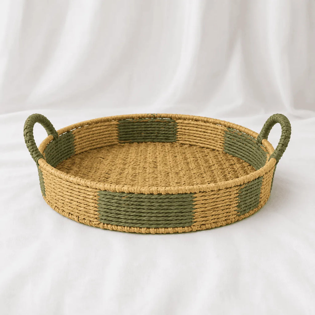 Seagrass Serving Trays – Round, Set of 3 (Classic Weave) – Rajpoot Flower House
