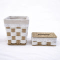 Woven Basket & Lidded Box Set – Classic Weave – Rajpoot Flower House