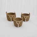 Tasselled Woven Baskets – Set of 3 (Compact) – Rajpoot Flower House