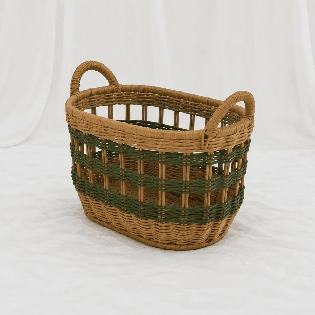 Woven Baskets with Side Handles – Set of 2 – Rajpoot Flower House