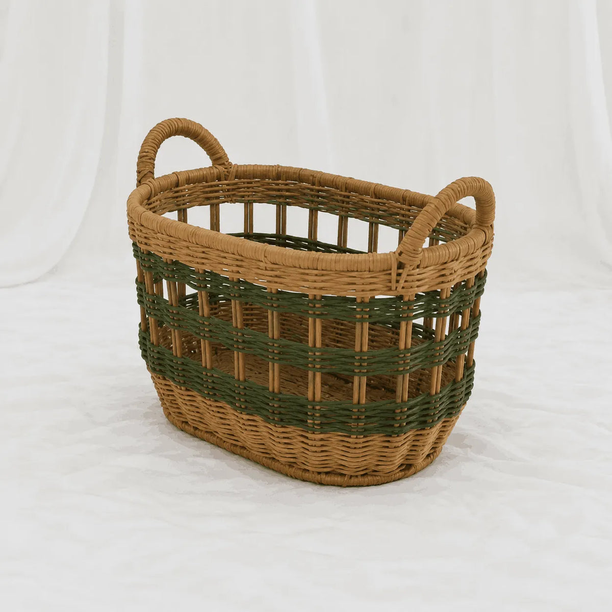 Woven Baskets with Side Handles – Set of 2 – Rajpoot Flower House