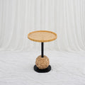 Round Rattan Pedestal Table with Woven Base (55 cm) – Rajpoot Flower House