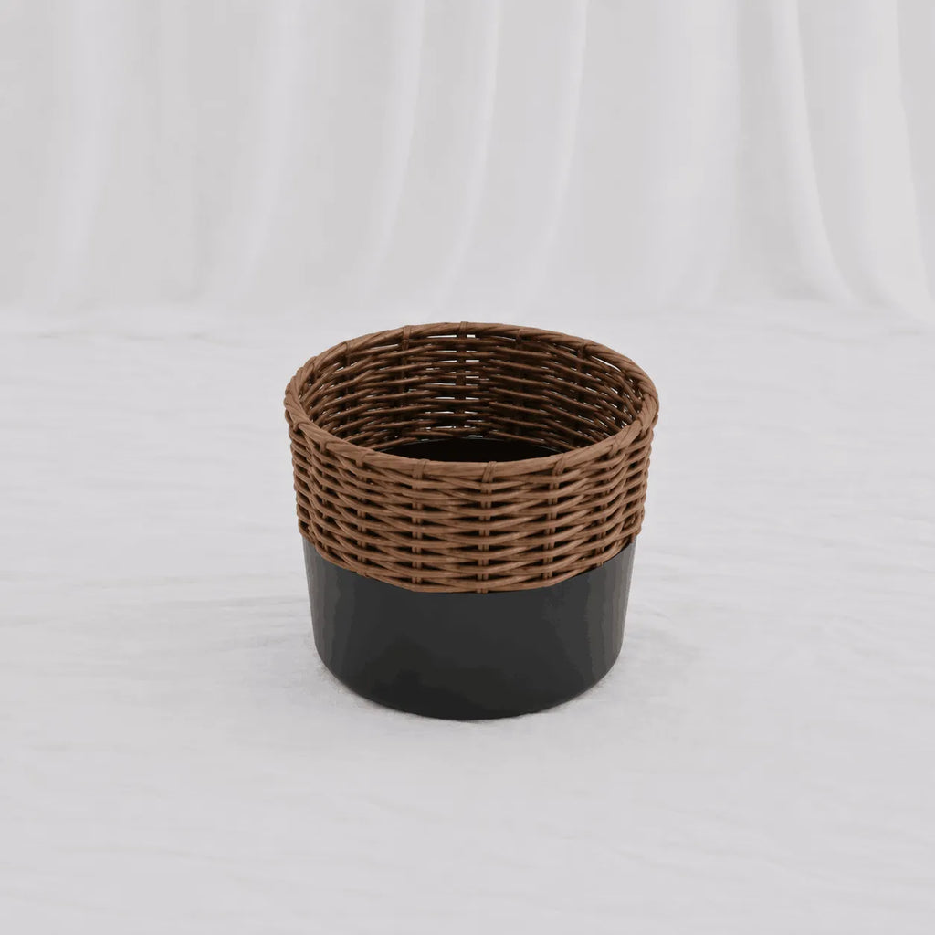 Woven Basket Planters – Dark, Set of 3 – Rajpoot Flower House