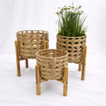 Rattan Planters with Legs – Set of 3 (Style B) – Rajpoot Flower House