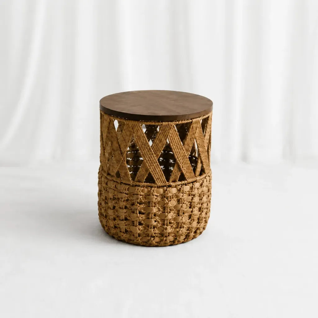 Woven Storage Baskets with Table-Top Lids – Set of 3 – Rajpoot Flower House
