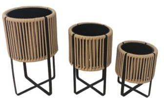 Natural Rattan Planter on Metal Legs – 3 Sizes