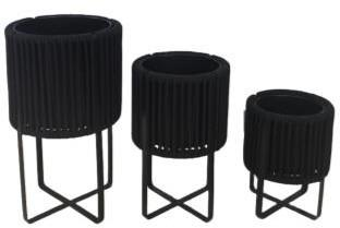 Black Rattan Planter on Metal Legs – 3 Sizes