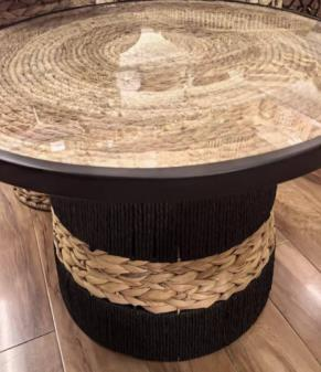 Round Rattan Side Table – Small (45 cm)