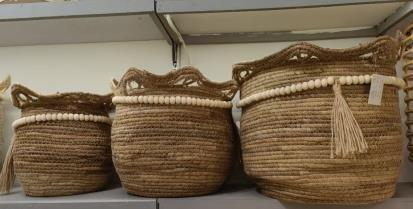 Tasselled Woven Baskets – Set of 3 (Large)