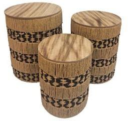 Patterned Woven Storage Baskets – Set of 3