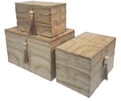 Wooden Storage Boxes – Set of 3