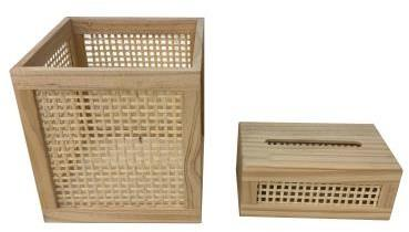 Cane Storage Box with Tray – Natural