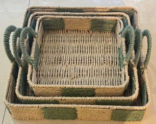 Seagrass Serving Trays – Round, Set of 3 (Alternate Weave)