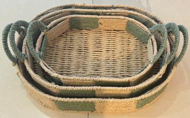 Seagrass Serving Trays – Oval, Set of 3