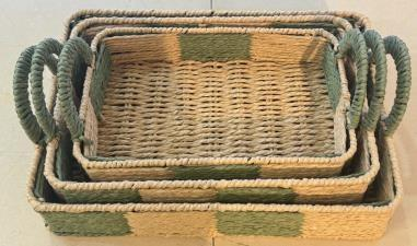 Seagrass Serving Trays – Rectangular, Set of 3