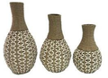 Patterned Ceramic-Look Vases (Set of 3)