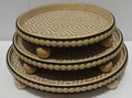 Round Rattan Serving Trays – Set of 3 (Alternate Weave)