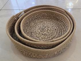 Patterned Woven Decorative Trays – Set of 3