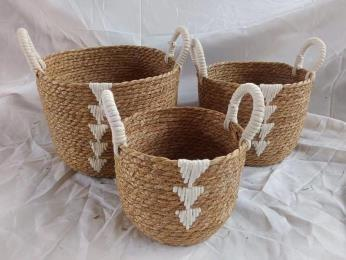 Woven Handle Baskets – Set of 3 (Alternate Weave A)