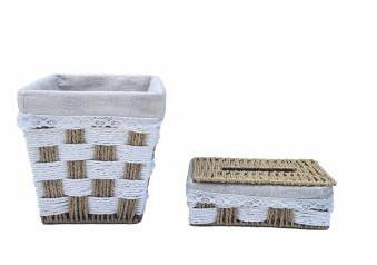 Woven Basket & Lidded Box Set – Classic Weave