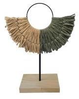 Woven Sun Disc on Wooden Stand – Large (66 cm)