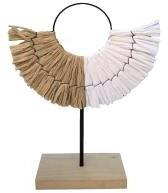 Woven Sun Disc on Wooden Stand – Medium (Style B)