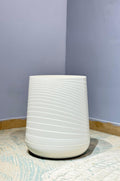Imported Spiral PVC Floor Planter – White – view 2