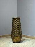 Hammered Gold Metal Floor Planter